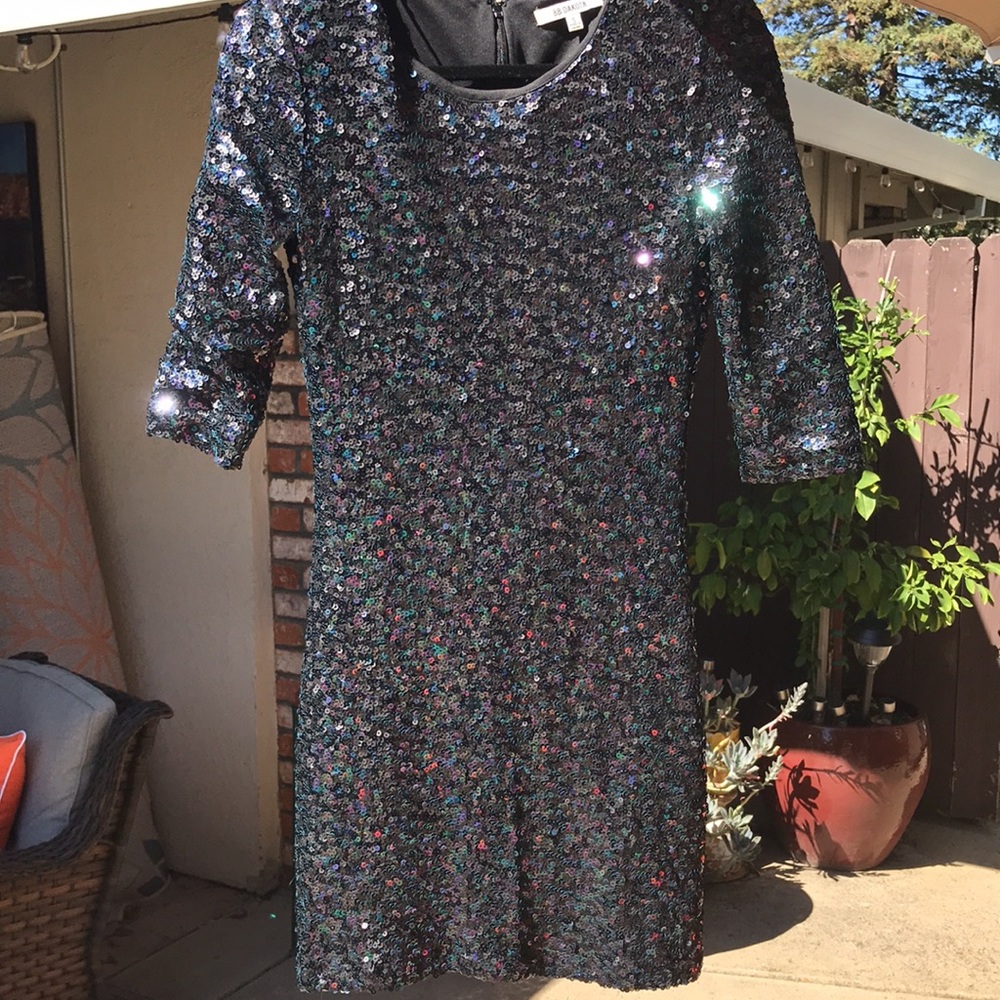 Sequin Dress by BB Dakota, Woman’s size Small, Purple Blue